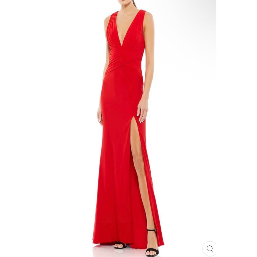 Mac Duggal red sleeveless 55703 dress gown sz 2